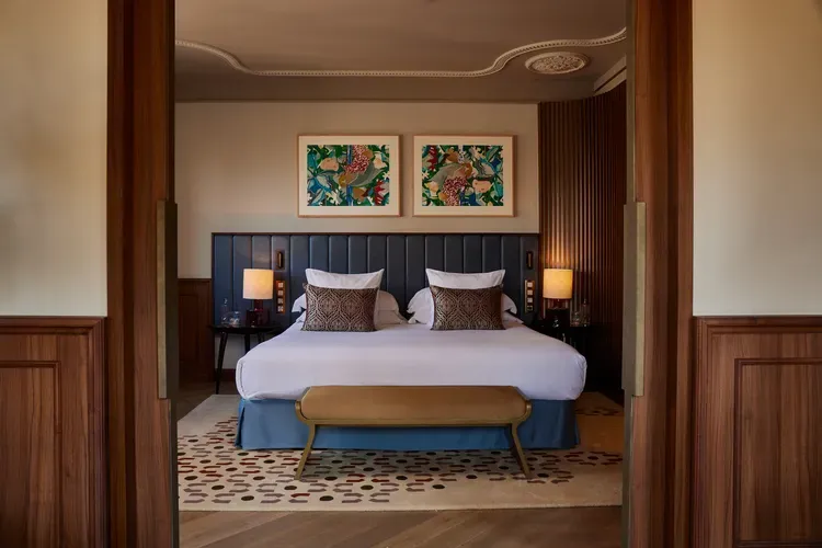 Forest-view rooms and the details around a Nordic hotel window